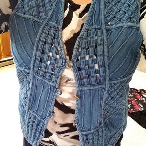 Plus Size Jean Vest